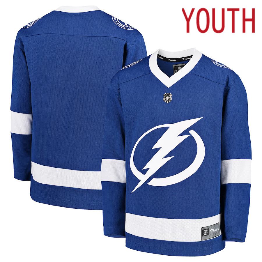 Youth Tampa Bay Lightning Fanatics Branded Blue Home Replica Blank NHL Jersey->youth nhl jersey->Youth Jersey